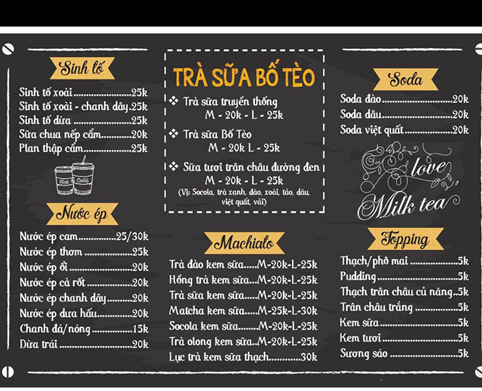 Menu Bố Tèo Pleiku