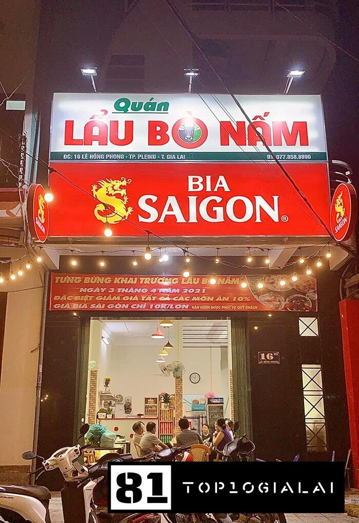 Lẩu bò nấm Gia Lai
