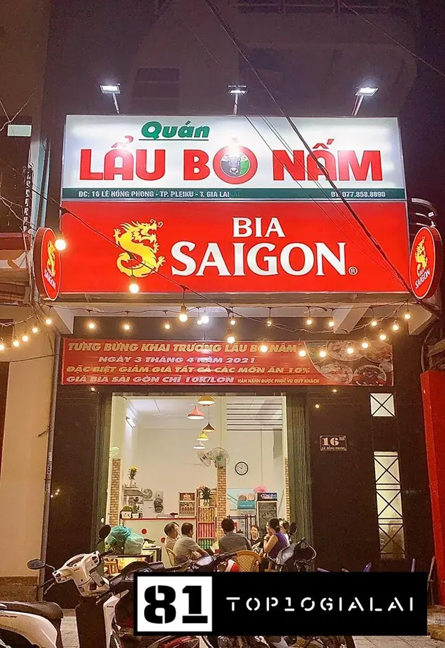 Lẩu bò nấm Gia Lai