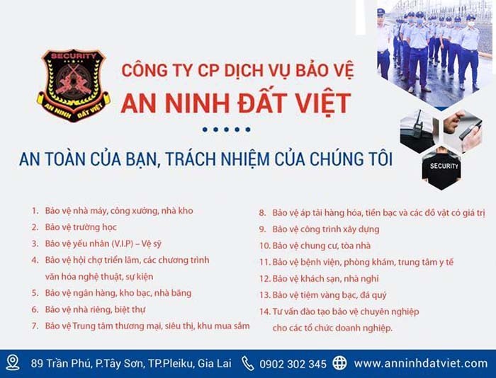Các hạng mục tại an ninh đất việt