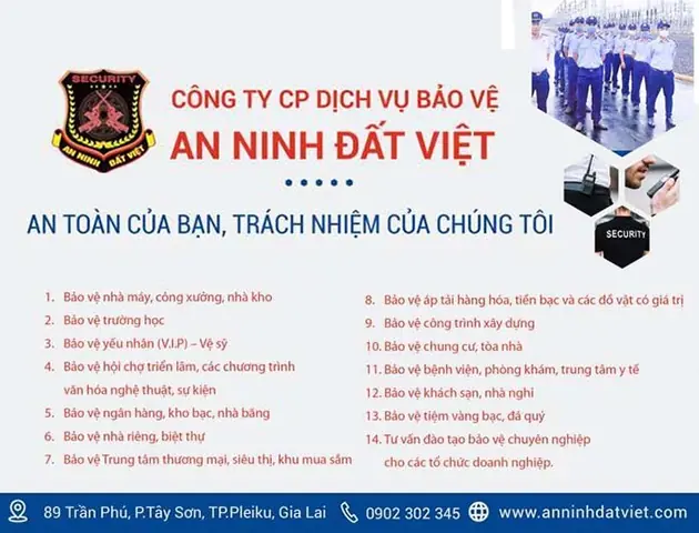 Các hạng mục tại an ninh đất việt